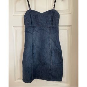 Denim strapless dress
